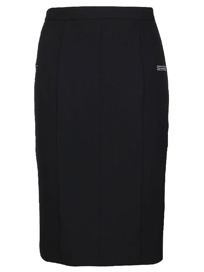 Shop Off-white Black Wool-blend Pencil Skirt
