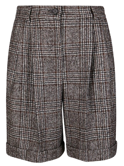 Shop Dolce & Gabbana Brown Wool-alpaca Blend Shorts