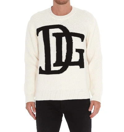 Shop Dolce & Gabbana Logo Dg Sweater In Beige