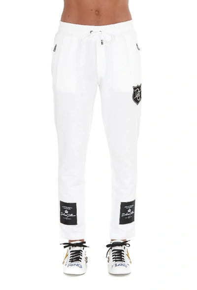 Shop Dolce & Gabbana Logo Trackpants In White