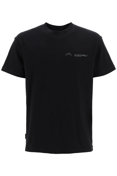 Shop A-cold-wall* Logo Print T-shirt In Black 2 Blak (black)