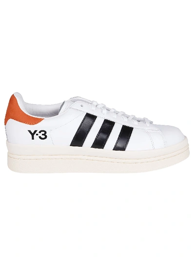 Shop Y-3 White Leather Hicho Sneakers In Multicolor