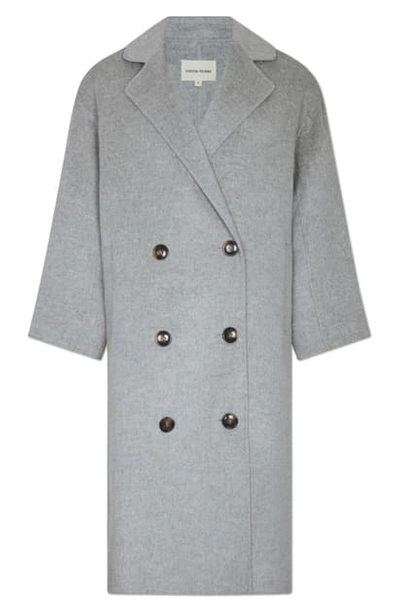 Shop Loulou Studio Double Breasted Wool & Cashmere Coat In Grey Melange