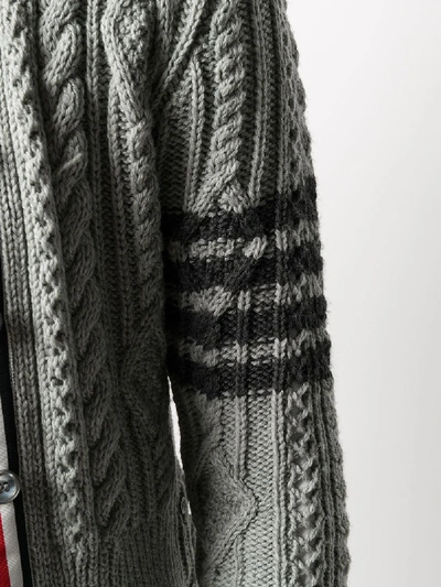 Shop Thom Browne Wool Cardigan In Grey