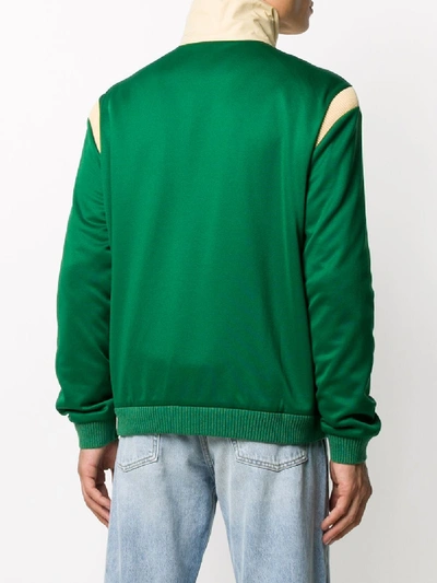 Shop Gucci Cotton-blend Colour-block Bomber Jacket In Green