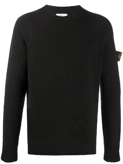 Shop Stone Island Wool Sweater In Black