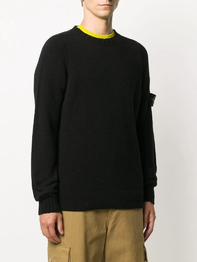 Shop Stone Island Wool Sweater In Black