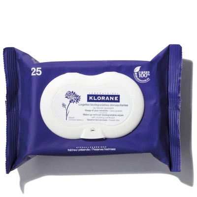 Shop Klorane Soothing Biodegradable Make-up Removal Wipes With Cornflower 25 Wipes