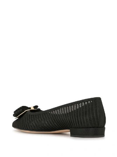 Shop Ferragamo Vara Ballerina Shoes In Black