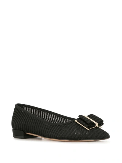 Shop Ferragamo Vara Ballerina Shoes In Black