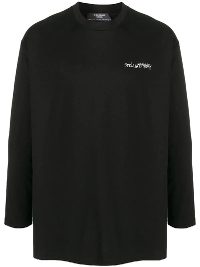 Shop Stella Mccartney Graphic Print Long-sleeve T-shirt In Black