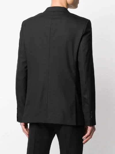 Shop Ami Alexandre Mattiussi Single-breasted Stitch-detail Blazer In Black