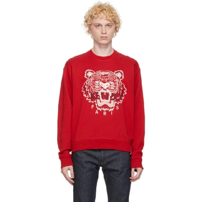 Shop Kenzo Red Tiger Sweatshirt In 22 Cherry