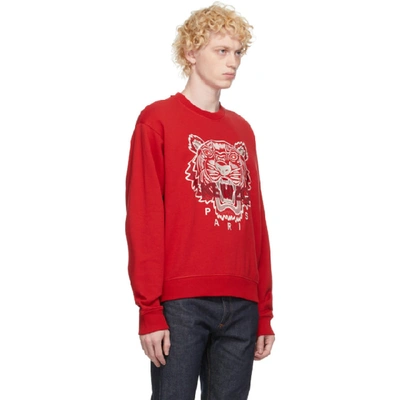 Shop Kenzo Red Tiger Sweatshirt In 22 Cherry