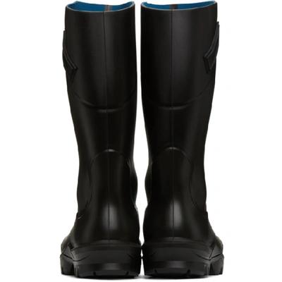 Shop Alyx 1017  9sm Black Logo Rain Boots In Blk0001 Bla