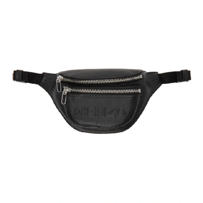 Shop Kenzo Black Leather Bum Bag In 99 Black