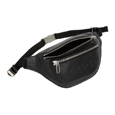 Shop Kenzo Black Leather Bum Bag In 99 Black