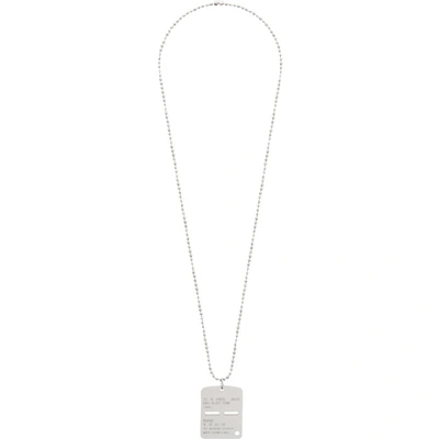 Shop Alyx 1017  9sm Silver Military Tag Necklace In Gry0002 Sil