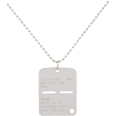 Shop Alyx 1017  9sm Silver Military Tag Necklace In Gry0002 Sil