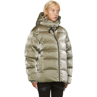 Shop Alyx 1017  9sm Khaki Nightrider Puffer Jacket In Grn0008 Sil