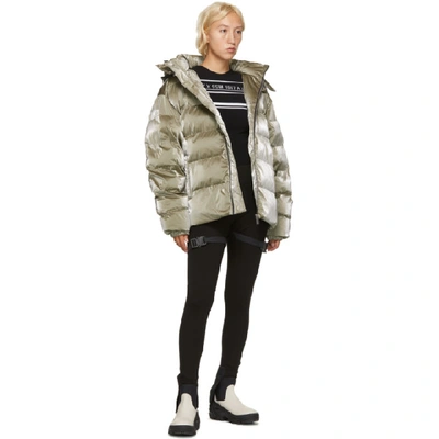 Shop Alyx 1017  9sm Khaki Nightrider Puffer Jacket In Grn0008 Sil