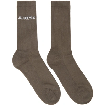 Shop Jacquemus Brown 'les Chaussettes Jacques' Socks In Brown Brown