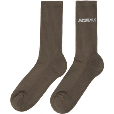 Shop Jacquemus Brown 'les Chaussettes Jacques' Socks In Brown Brown