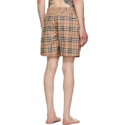 Shop Burberry Beige Guildes Swim Shorts In Archive Beige