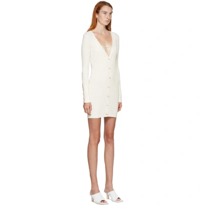 Shop Jacquemus Off-white 'le Cardigan Lauris' Dress In Ecru