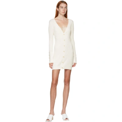 Shop Jacquemus Off-white 'le Cardigan Lauris' Dress In Ecru