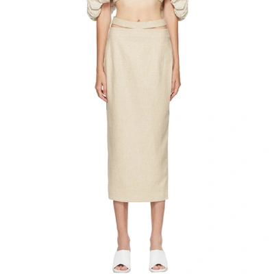 Shop Jacquemus Beige Valerie Skirt