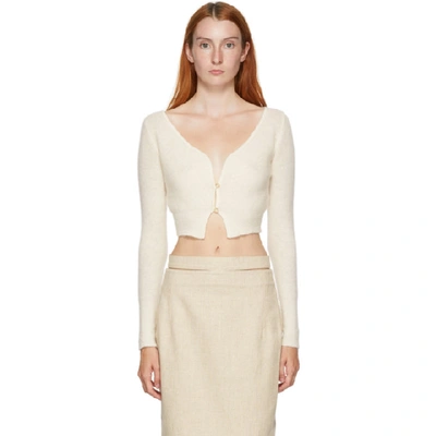 Shop Jacquemus White Le Cardigan Alzou Cardigan In Ecru