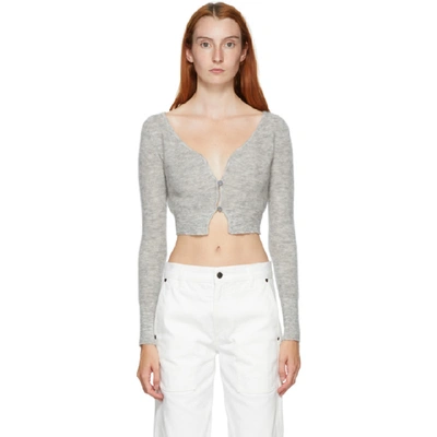 Shop Jacquemus Grey Le Cardigan Alzou Cardigan In Light Grey