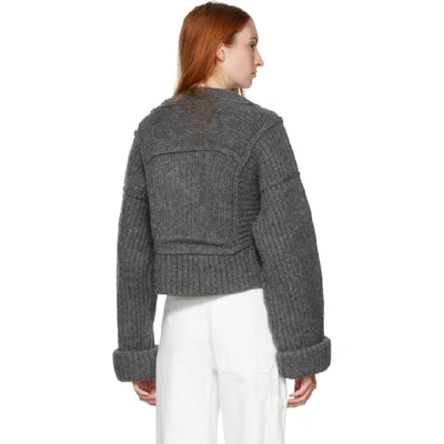 Shop Jacquemus Grey La Maille Cavaou V-neck Sweater In Anthracite