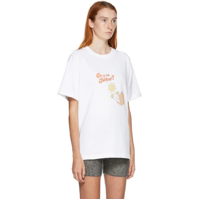 Shop Jacquemus White & Orange 'le T-shirt Jacques' T-shirt