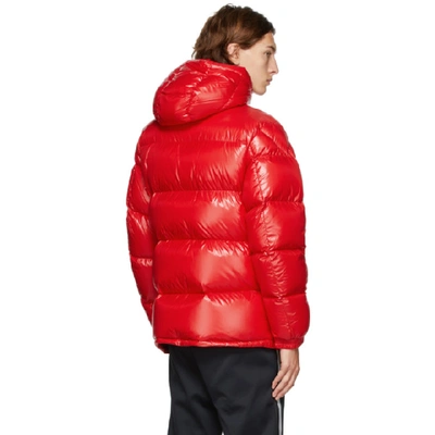 Shop Moncler Red Down Ecrins Jacket In Red Fill: 90% Goose Down, 10% Feathers.