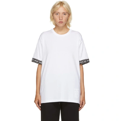 Shop Burberry White Teslow T-shirt