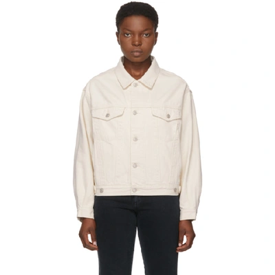 Shop Agolde Off-white Denim Charli Jacket In Paper
