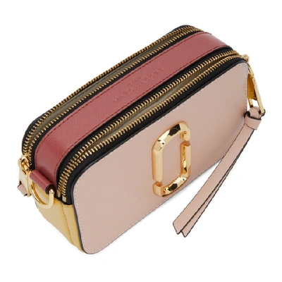 Shop Marc Jacobs Pink And Red Small Snapshot Bag In 666 New Ros