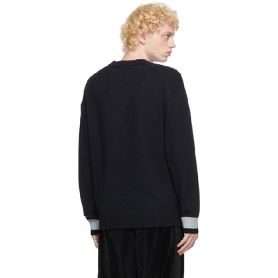 Shop Kenzo Navy Wool K Logo Sweater In 76 Navy Blu