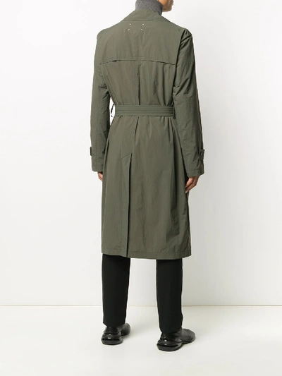 Shop Maison Margiela Belted Trench Coat In Green