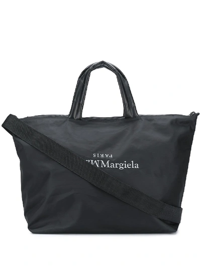 Shop Maison Margiela Logo Tote Bag In Black