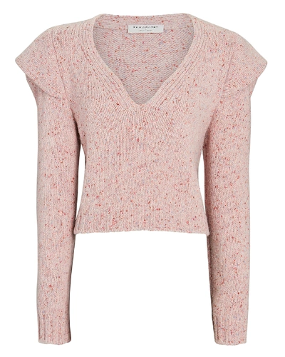 Shop Philosophy Di Lorenzo Serafini Wool-blend V-neck Sweater In Pink