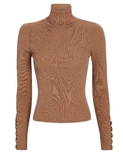 Shop A.l.c Desi Rib Knit Turtleneck Top In Beige