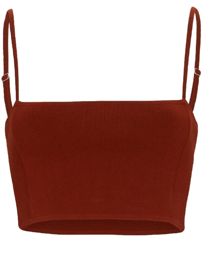 Shop A.l.c Winnie Knit Crop Top In Red-drk