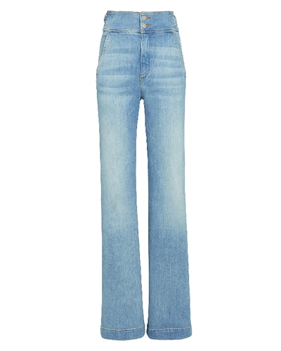 Shop Veronica Beard Vira High-rise Wide-leg Jeans In Denim-lt