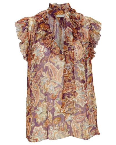 Shop Zimmermann Ladybeetle Ruffled Floral Blouse In Multi