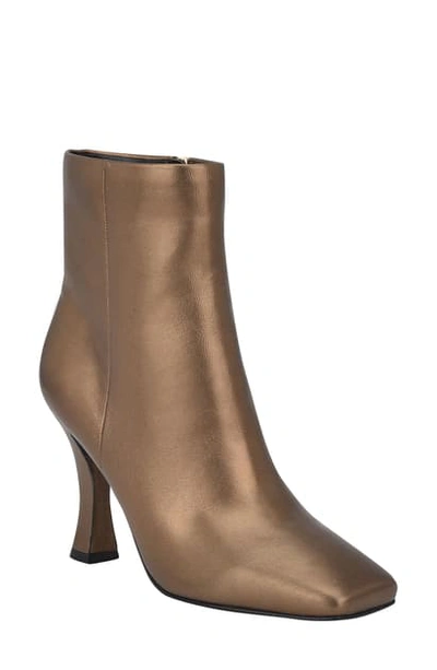 Shop Marc Fisher Ltd Cello Bootie In Bronze Leather