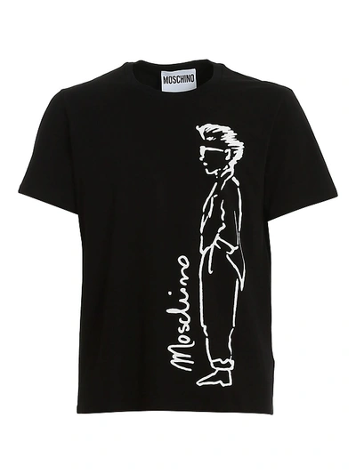 Shop Moschino Character Print Cotton T-shirt In Black