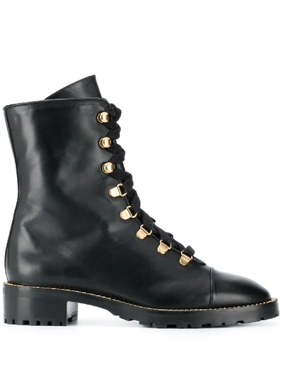 Shop Stuart Weitzman Kolbie Lace-up Boots In Black